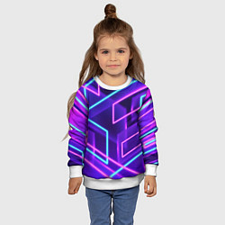 Свитшот детский Neon Geometric, цвет: 3D-белый — фото 2