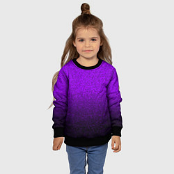 Свитшот детский Насыщенный сиреневый текстура градиент, цвет: 3D-черный — фото 2