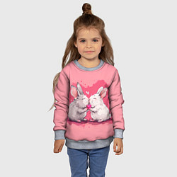 Свитшот детский Милые влюбленные кролики, цвет: 3D-меланж — фото 2