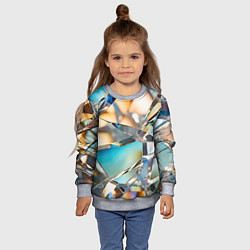 Свитшот детский Грани стеклянного камня, цвет: 3D-меланж — фото 2