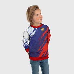 Свитшот детский Россия Sport брызги красок триколор, цвет: 3D-красный — фото 2