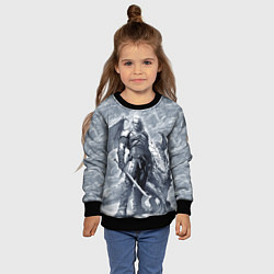 Свитшот детский The Witcher and dragon - hand drawn style, цвет: 3D-черный — фото 2
