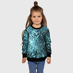 Свитшот детский Эффект жидкого стекла бирюзовый, цвет: 3D-черный — фото 2