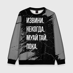 Свитшот детский Извини некогда муай тай, пока, цвет: 3D-черный