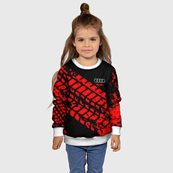 Свитшот детский AUDI краски текстура шины, цвет: 3D-белый — фото 2