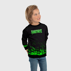 Свитшот детский Fortnite краски зелёные, цвет: 3D-черный — фото 2