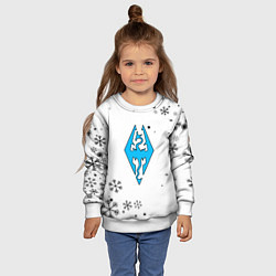 Свитшот детский Skyrim logo winter, цвет: 3D-белый — фото 2