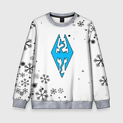 Свитшот детский Skyrim logo winter, цвет: 3D-меланж