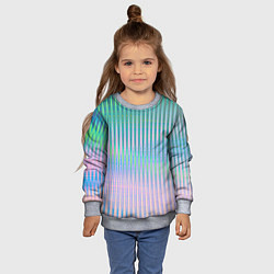 Свитшот детский Голографический эффект светлых тонов полос, цвет: 3D-меланж — фото 2