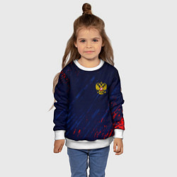 Свитшот детский Россия краски текстура, цвет: 3D-белый — фото 2