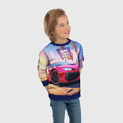 Свитшот детский GTA 6 logo auto style, цвет: 3D-синий — фото 2
