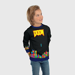 Свитшот детский Doom x tetrix коллабарация, цвет: 3D-синий — фото 2
