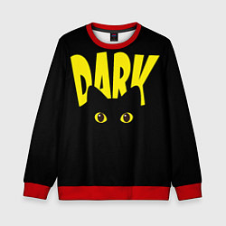Свитшот детский Dark cat eyes - черный кот, цвет: 3D-красный