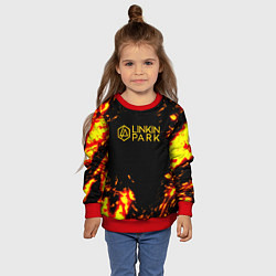 Свитшот детский Linkin park огненный стиль, цвет: 3D-красный — фото 2