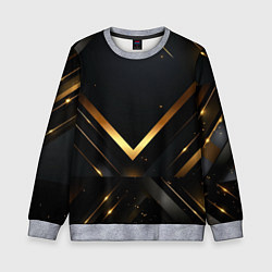 Свитшот детский Gold luxury black abstract, цвет: 3D-меланж