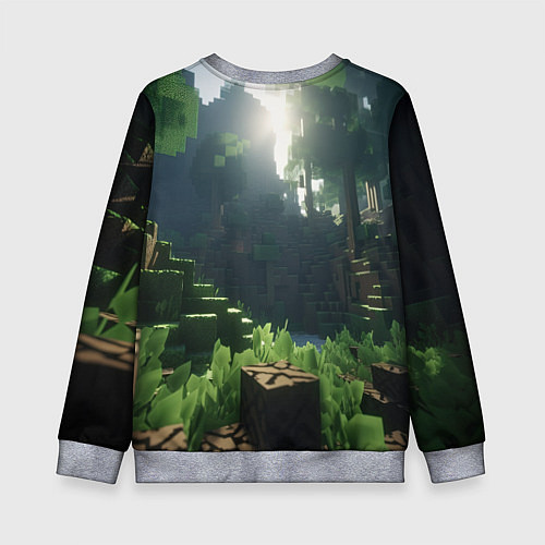 Детский свитшот Minecraft logo world / 3D-Меланж – фото 2