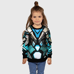 Свитшот детский Синяя броня киберпанк, цвет: 3D-черный — фото 2
