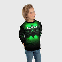 Свитшот детский Palworld logo green dark, цвет: 3D-черный — фото 2