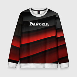 Свитшот детский Palworld logo black red abstract, цвет: 3D-белый