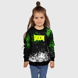 Свитшот детский Doom токсичное лого краски, цвет: 3D-черный — фото 2