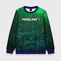 Свитшот детский Minecraft logo green, цвет: 3D-синий