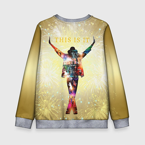 Детский свитшот Michael Jackson THIS IS IT - с салютами на золотом / 3D-Меланж – фото 2