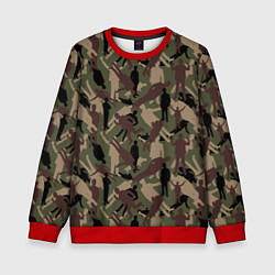 Свитшот детский Бизнесмен - камуфляж, цвет: 3D-красный