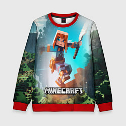 Свитшот детский Персонаж Minecraft с мечом, цвет: 3D-красный