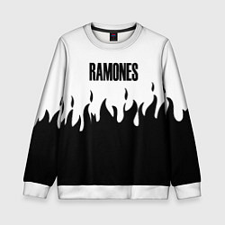 Свитшот детский Ramones fire black rock, цвет: 3D-белый