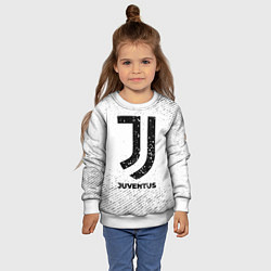 Свитшот детский Juventus с потертостями на светлом фоне, цвет: 3D-белый — фото 2