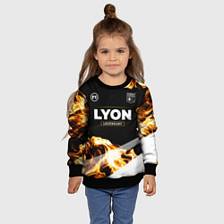 Свитшот детский Lyon legendary sport fire, цвет: 3D-черный — фото 2