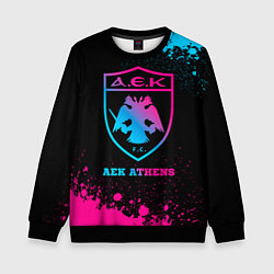 Свитшот детский AEK Athens - neon gradient, цвет: 3D-черный
