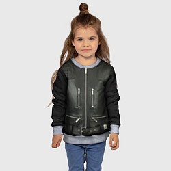 Свитшот детский Terminator first - leather jacket, цвет: 3D-меланж — фото 2