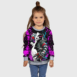 Свитшот детский Монокума фан-арт, цвет: 3D-меланж — фото 2