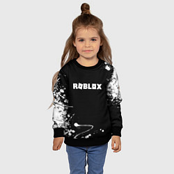Свитшот детский Roblox текстура краски белые, цвет: 3D-черный — фото 2