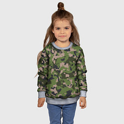 Свитшот детский Камуфляжный паттерн в стиле Woodland, цвет: 3D-меланж — фото 2