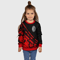 Свитшот детский AC Milan sport grunge, цвет: 3D-красный — фото 2