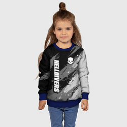 Свитшот детский Helldivers 2: Skull Logo, цвет: 3D-синий — фото 2