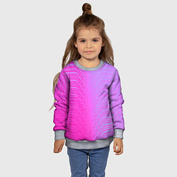 Свитшот детский Розовые градиентные линии, цвет: 3D-меланж — фото 2