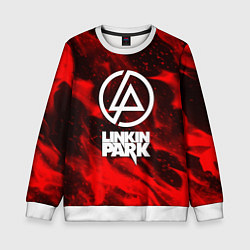 Свитшот детский Linkin park красный огонь, цвет: 3D-белый