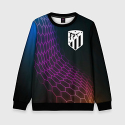 Свитшот детский Atletico Madrid футбольная сетка, цвет: 3D-черный