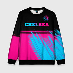 Свитшот детский Chelsea - neon gradient посередине, цвет: 3D-черный