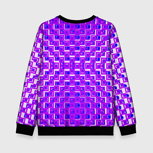 Детский свитшот Фиолетовые квадраты на белом фоне / 3D-Черный – фото 2