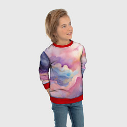 Свитшот детский Нежные сказочные облака, цвет: 3D-красный — фото 2