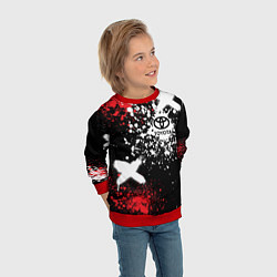 Свитшот детский Тойота на фоне граффити и брызг красок, цвет: 3D-красный — фото 2