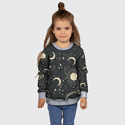 Свитшот детский Звёздная карта с лунами и солнцем, цвет: 3D-меланж — фото 2