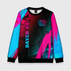 Свитшот детский Bayer 04 - neon gradient вертикально, цвет: 3D-черный