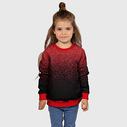 Свитшот детский Градиент мозаика красно-чёрный, цвет: 3D-красный — фото 2