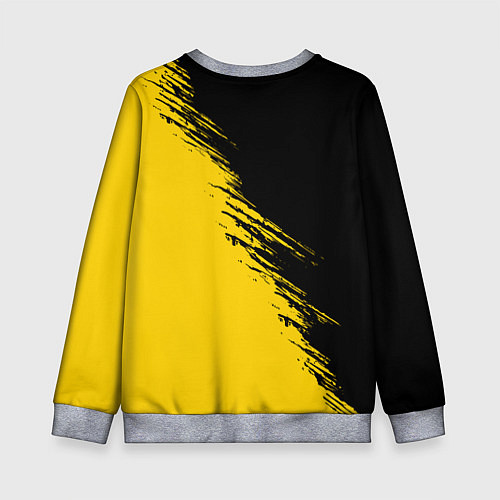 Детский свитшот Черные штрихи на желтом фоне / 3D-Меланж – фото 2