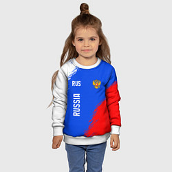 Свитшот детский Триколор и герб России, цвет: 3D-белый — фото 2